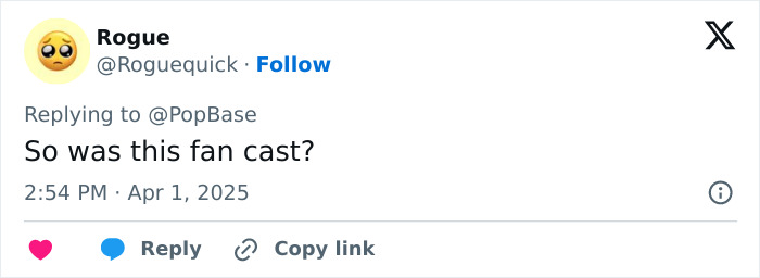 Tweet questioning if the Beatles biopic casting was fan cast.