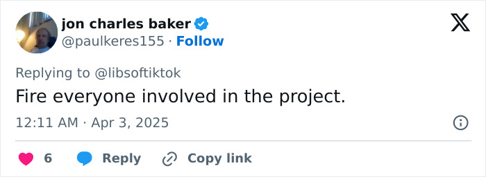 Tweet reacting to survey controversy in middle school, stating: "Fire everyone involved in the project.