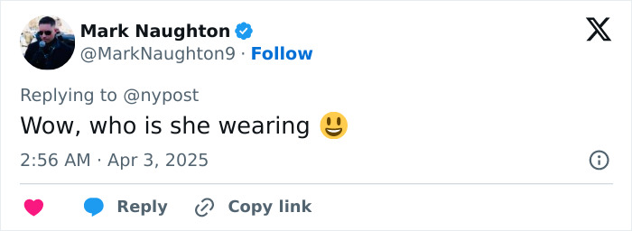Tweet from Mark Naughton reacting to Shiloh's new look and name change with humor.
