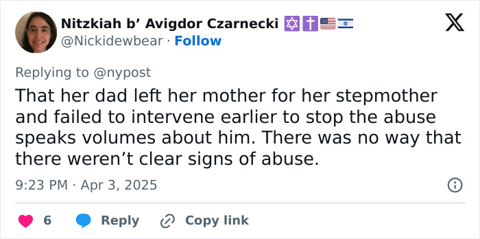 Tweet discussing childhood deprivation, highlighting family issues and allegations of abuse.