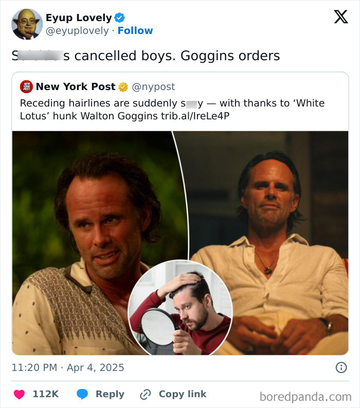 Two images of a man, one relaxed in a chair, part of the funniest tweets of the month.