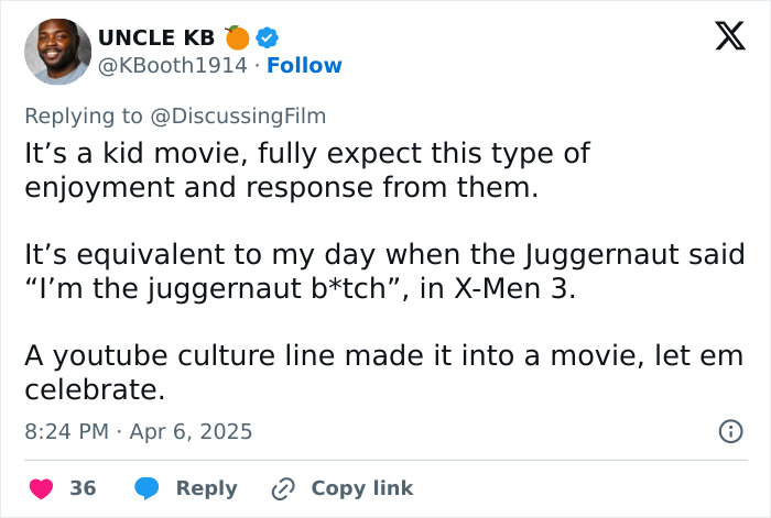 Tweet discussing the Minecraft movie trend impacting cinema experiences.