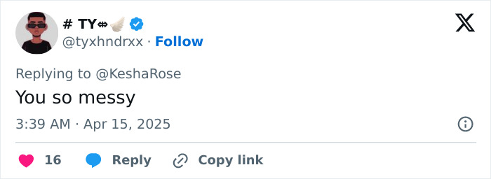 Tweet responding to Kesha's post, supporting Katy Perry.