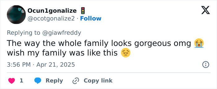 Tweet expressing admiration for the appearance of Joe Biden&rsquo;s family during Easter.