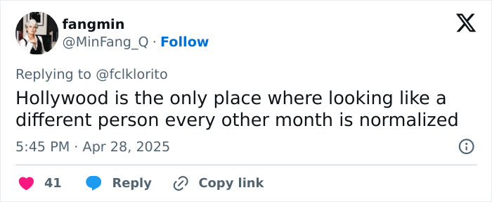 Tweet criticizing photoshopping of Christina Aguilera, with a user commenting on Hollywood's frequent changes in celebrity appearances.