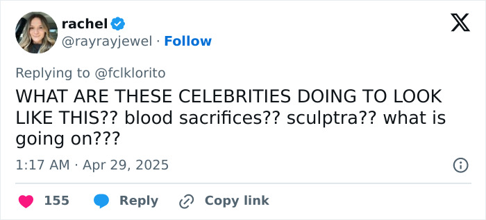 Screenshot of a tweet questioning celebrities' appearance changes amid photoshopping controversies with fans discussing Christina Aguilera.
