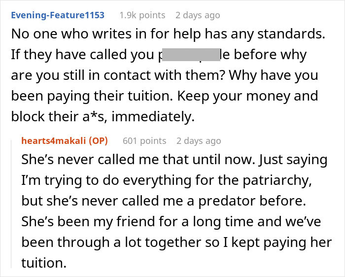 A heated online discussion about friendship and accusations regarding basic hygiene practices.