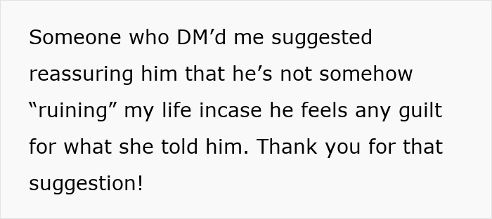 Text screenshot about reassuring someone's little brother to alleviate guilt feelings. Text screenshot about reassuring someone's little brother to alleviate guilt feelings.