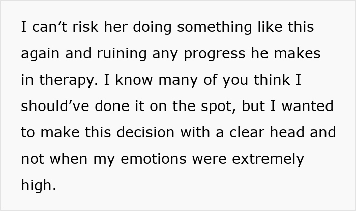 Text about making a careful decision to avoid negative impact on a grieving sibling's therapy progress. Text about making a careful decision to avoid negative impact on a grieving sibling's therapy progress.