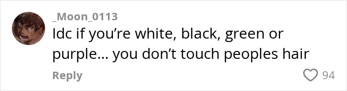 Comment on a viral video about a stranger braiding hair during a flight.