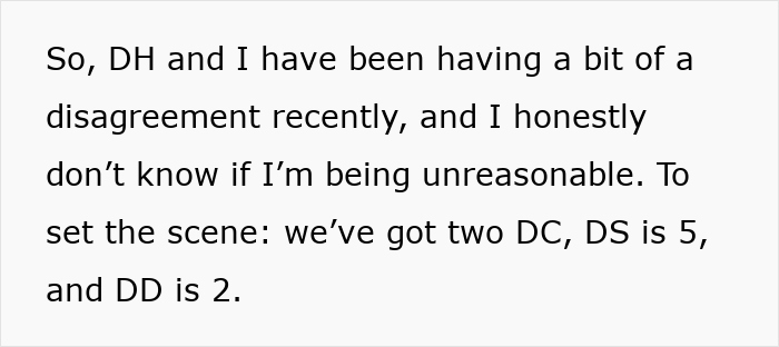 Text discussing parenting challenges, featuring a woman's perspective on her husband's involvement with their toddlers.