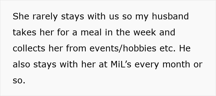 Text block describing a stepdaughter’s limited visits, with husband taking her to meals and events, highlighting stepmom holiday drama. Text block describing a stepdaughter’s limited visits, with husband taking her to meals and events, highlighting stepmom holiday drama.