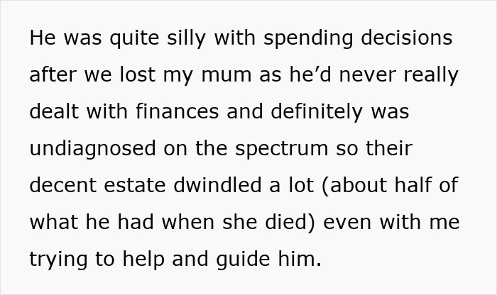 Text excerpt discussing estate dwindling due to financial challenges after losing mother and undiagnosed condition. Text excerpt discussing estate dwindling due to financial challenges after losing mother and undiagnosed condition.