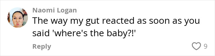 Comment expressing shock about dad losing baby in store incident.