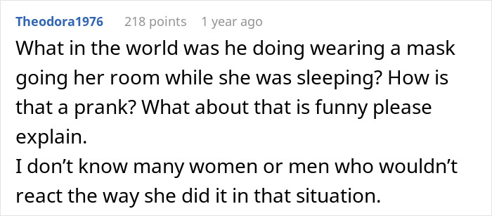 Social media post debating a prank involving brother and girlfriend.