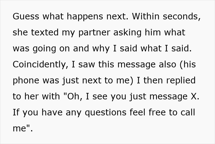 Text message conversation showing frustration with controlling behavior from sister-in-law over 18 years, with a firm reply.
