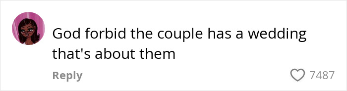 Online backlash illustration about dry weddings being called selfish, showing a comment with a heart icon and high likes. Online backlash illustration about dry weddings being called selfish, showing a comment with a heart icon and high likes.