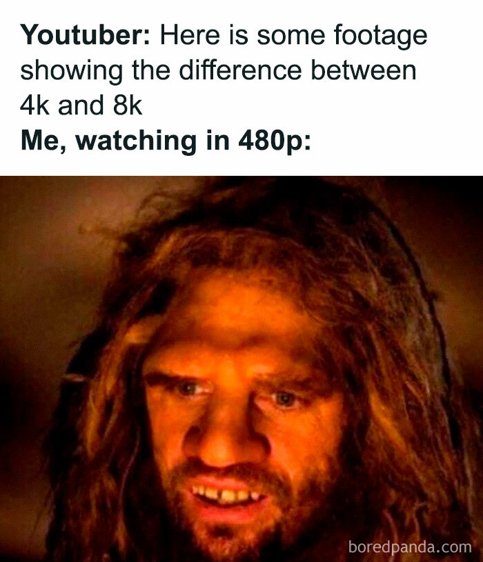 Caveman meme illustrating funny video quality joke about watching in 480p.