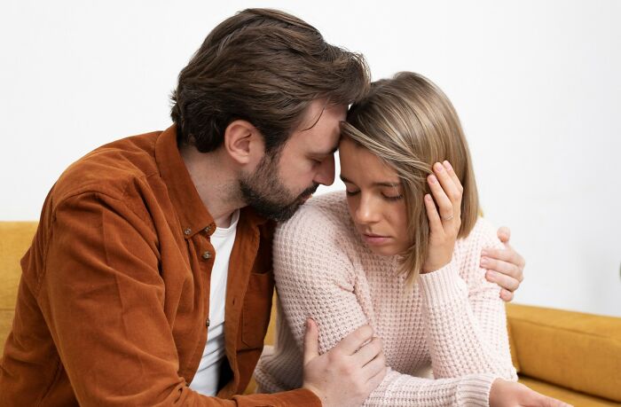 A couple having a heartfelt moment, highlighting relationship insights.