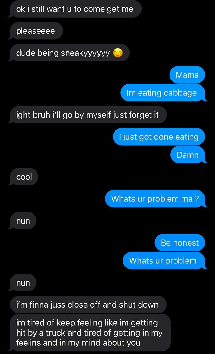 Text conversation showing a disagreement, emphasizing a woman needing a reality check.