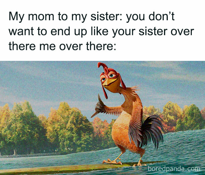 Animated chicken dancing randomly in a humorous meme setting.