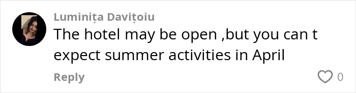 Comment on feeling scammed by a 5-star resort in Turkey, mentioning off-season expectations. Comment on feeling scammed by a 5-star resort in Turkey, mentioning off-season expectations.