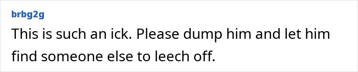 Comment expressing frustration over a boyfriend splurging on female colleagues while the girlfriend feels taken advantage of.
