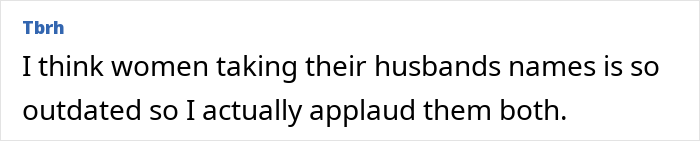 Comment supporting son's hyphenated last name choice after marriage. Comment supporting son's hyphenated last name choice after marriage.