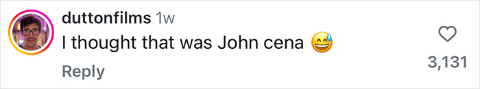 Comment on social media comparing Dwayne Johnson's movie look to John Cena, sparking race confusion.