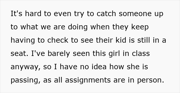 Man Is Annoyed That His Classmate Thought That Bringing Her Daughter With Her Was Fine