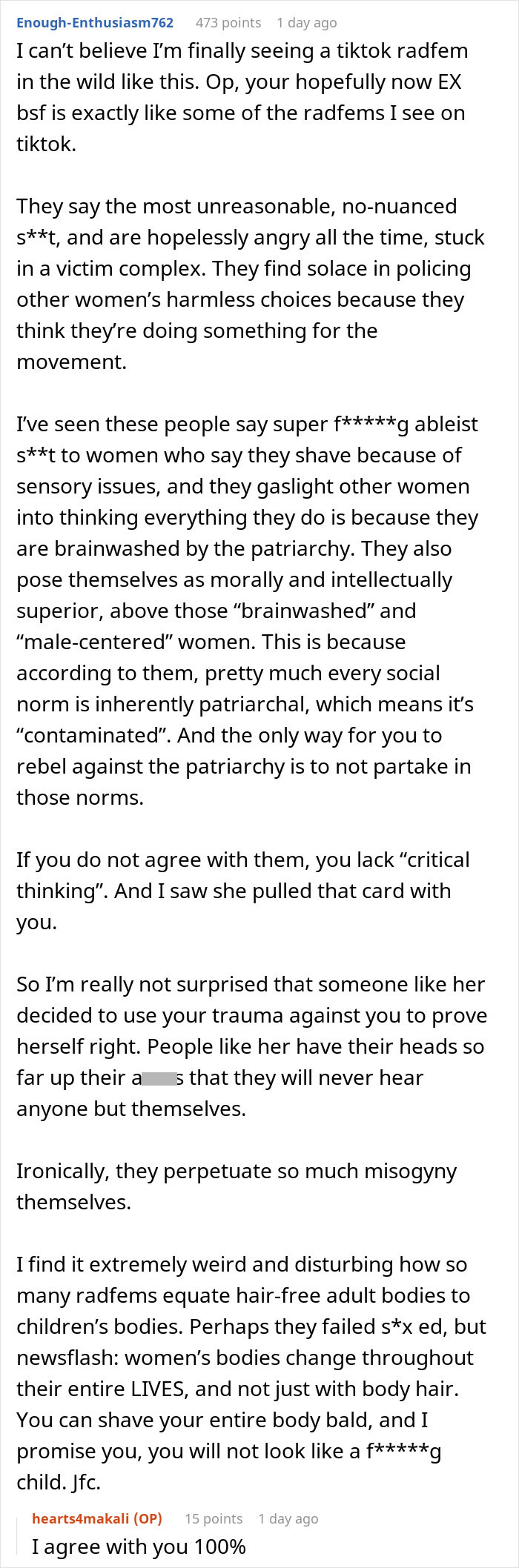 Reddit thread discussing friendship turmoil after accusations related to basic hygiene practices.