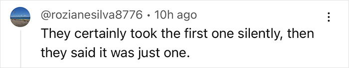 Social media comment about a pregnant woman's experience with twins, mentioning only one baby.