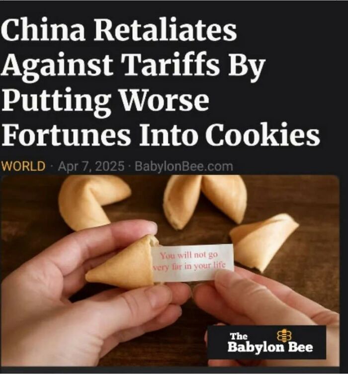 Fortune cookie joke saying you will not go far in life, showcasing peak dad humor in silly jokes and memes.