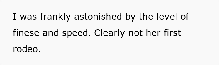 Text image discussing a plant thief's finesse and speed with astonishment.