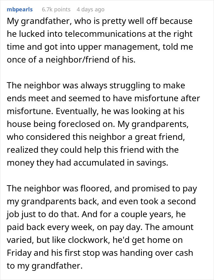 Text post discussing sharing lotto winnings and relationship dilemmas.