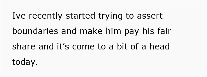 Text expressing frustration about asserting boundaries and insisting on fair payment in a relationship with issues of jealousy and splurging.