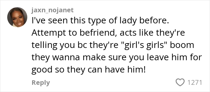 Social media comment discussing relationships and cheating, with a focus on infidelity.