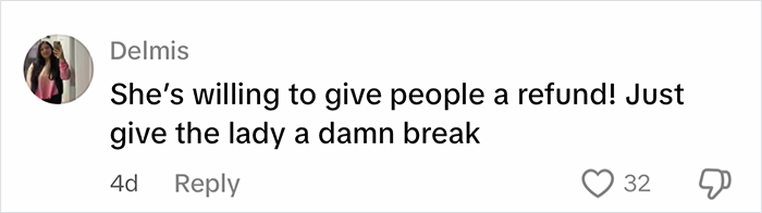 Comment from a user defending a fitness influencer amid fans canceling her after weight loss truth was revealed. Comment from a user defending a fitness influencer amid fans canceling her after weight loss truth was revealed.