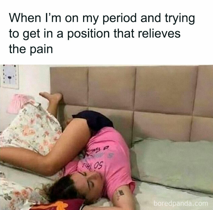 Person in an unusual position on a bed, embodying funny random meme humor.