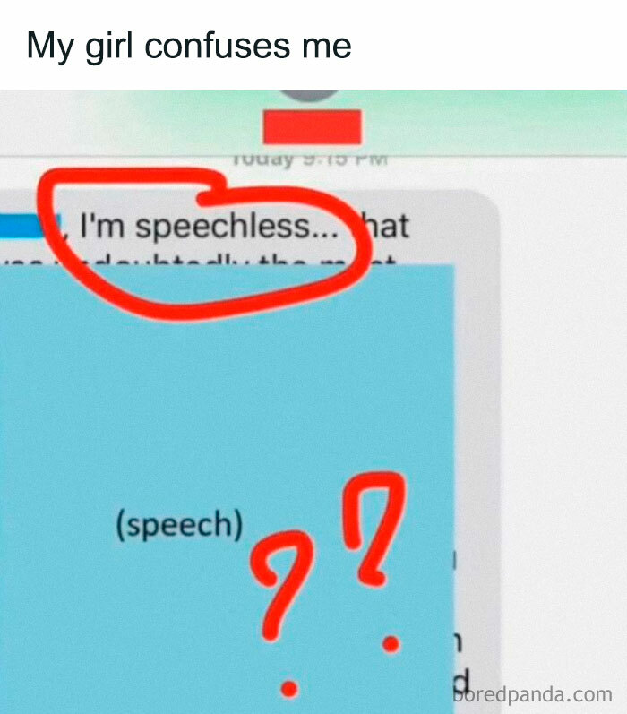Confused by a meme showing a circled text message.