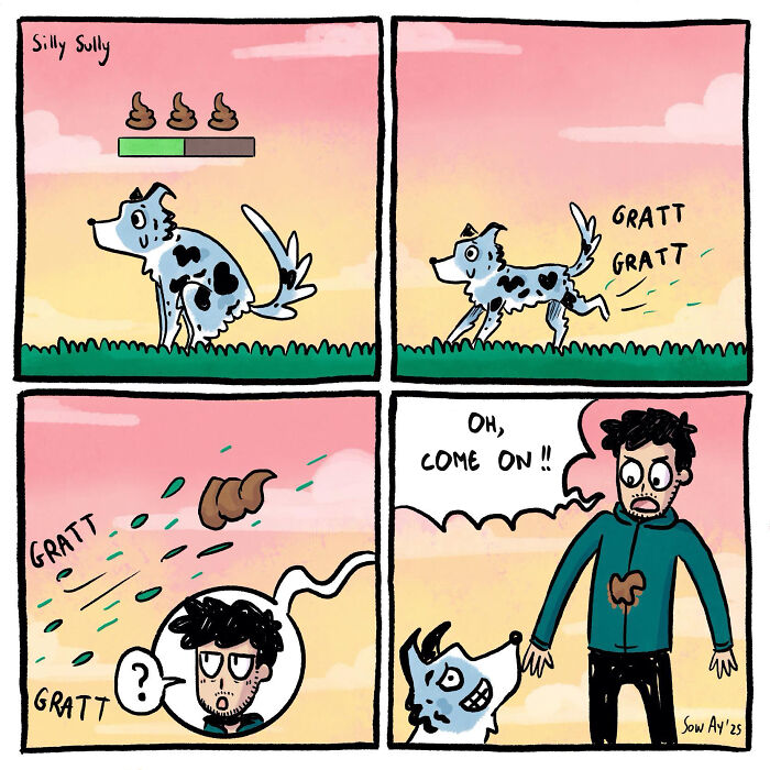 He Always Scratches The Grass