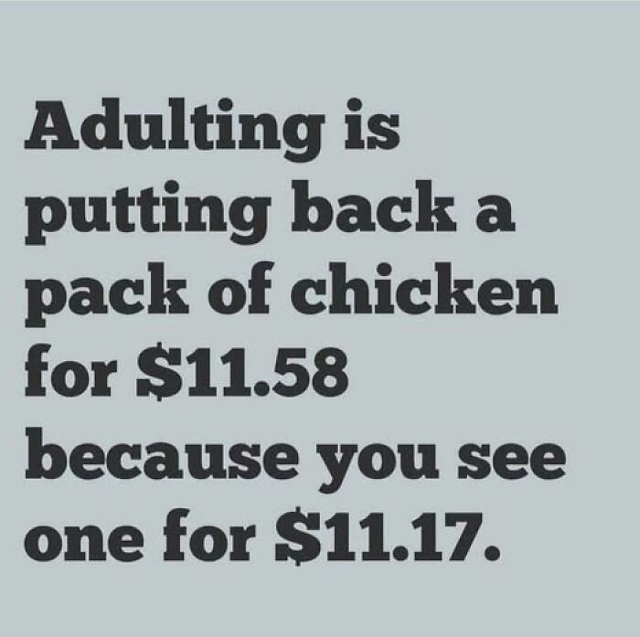 Funny meme about adulting and saving money, featured in daily laughs collection to improve your day with humor.