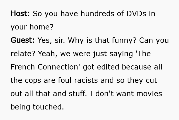 Host and guest discussing the appeal of physical media, mentioning DVD collection and movie edits.