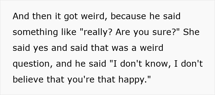 Text exchange highlighting tension with ex-girlfriend about happiness and marriage doubts. Text exchange highlighting tension with ex-girlfriend about happiness and marriage doubts.