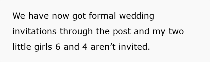 Formal wedding invitation received; groom&rsquo;s nieces, ages 6 and 4, not invited as flower girls.