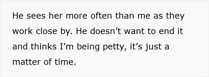 Text screenshot discussing concerns about a husband's behavior with a woman, possibly grooming him.