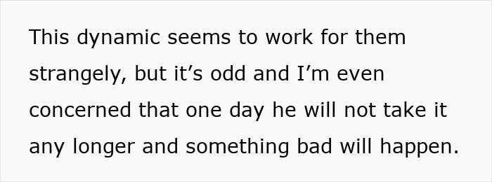 Text excerpt discussing controlling behavior and concern about potential negative consequences after prolonged frustration.