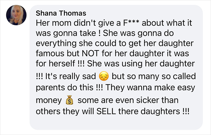 Screenshot of a comment discussing toxic JoJo Siwa scenes and parental exploitation from Dance Moms. Screenshot of a comment discussing toxic JoJo Siwa scenes and parental exploitation from Dance Moms.