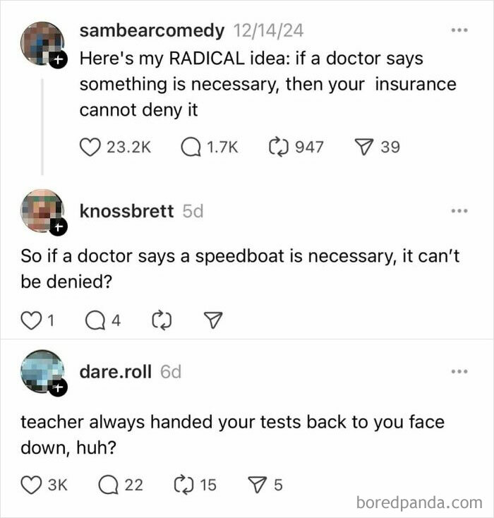 Funny memes about insurance claims and test results creating humor online.