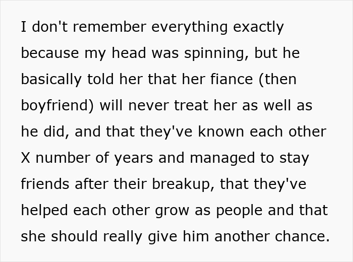 Text of an ex-boyfriend discussing past relationship and urging ex-girlfriend to reconsider marriage. Text of an ex-boyfriend discussing past relationship and urging ex-girlfriend to reconsider marriage.
